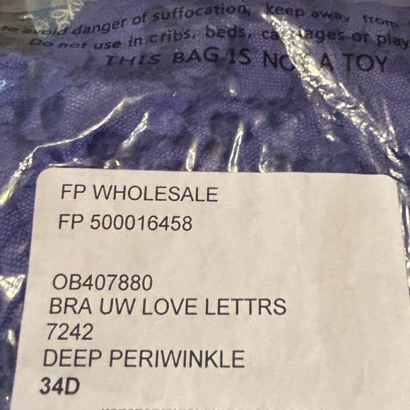 Free People Bra UW Love Letters
Deep Periwinkle New - Picture 8 of 8